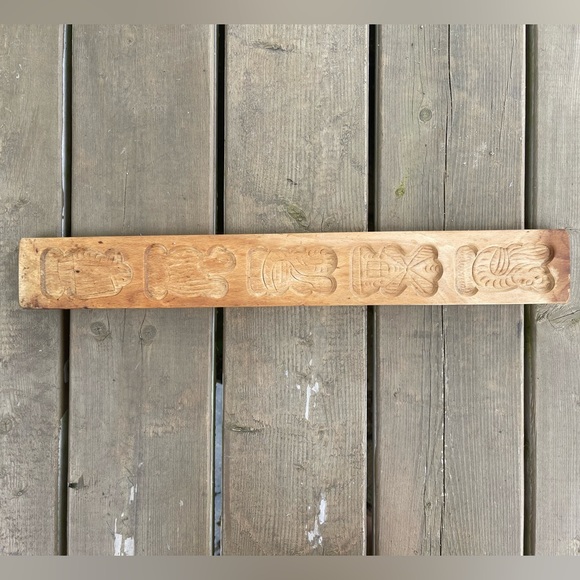 Vintage Wooden Dutch Butter Mold Cookie Press - Picture 9 of 15